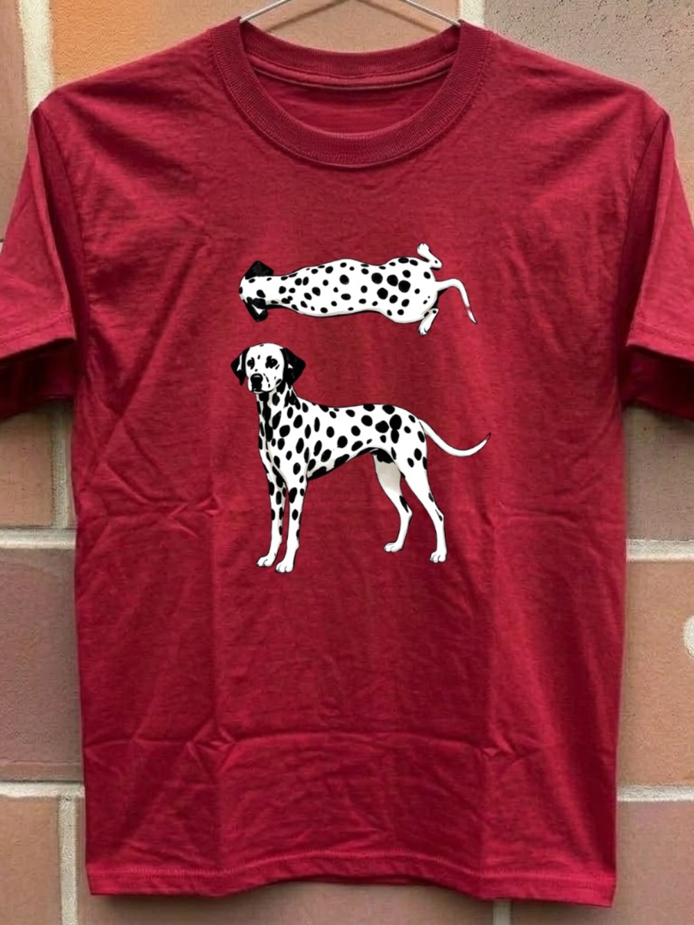 Dalmatian Graphic Dog T-Shirt - Red